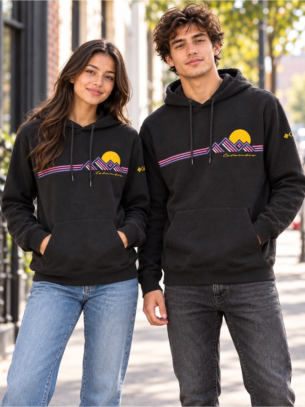 Columbia Mountain Sunset Graphic Hoodie | Size Small | Unisex Style